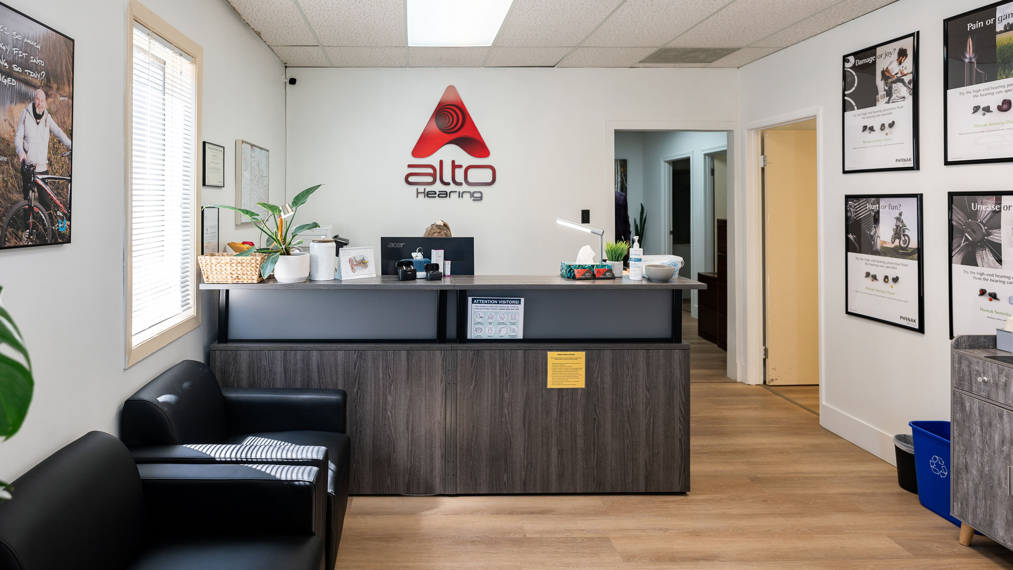 Alto Hearing front office interior in Saskatoon